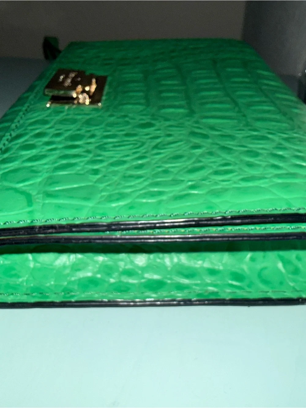 Kate Spade Croc-Embossed Orchard Valley Fiona Flap 2- Way COA Included